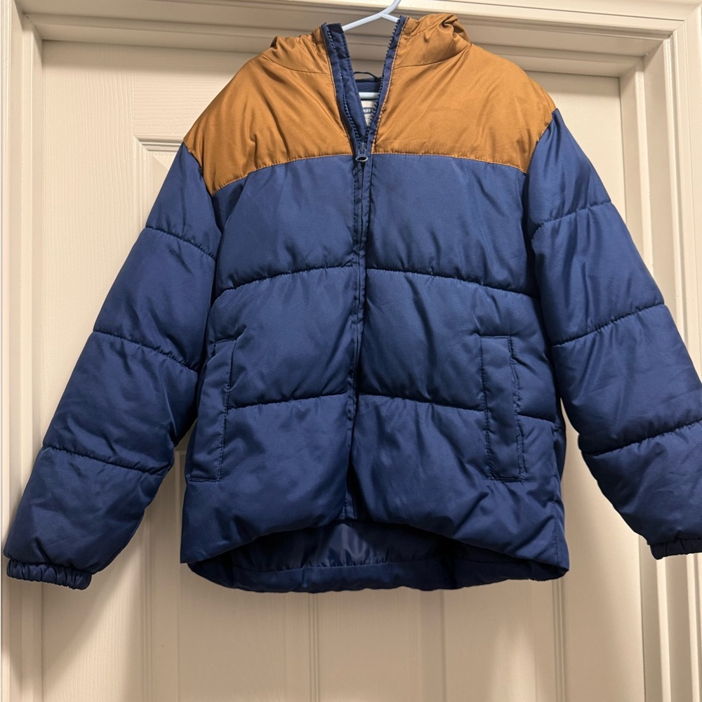 Old Navy Kids Navy and Tan Puffer Jacket